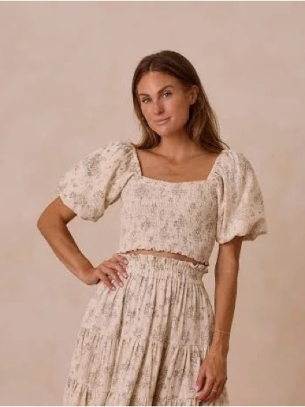 Women's Trixie Top Citrus Grove Puff-Sleeve cropped top